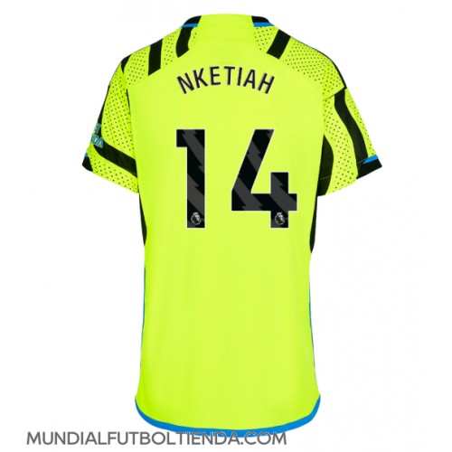 Camiseta Arsenal Eddie Nketiah #14 Segunda Equipación Replica 2023-24 para mujer mangas cortas